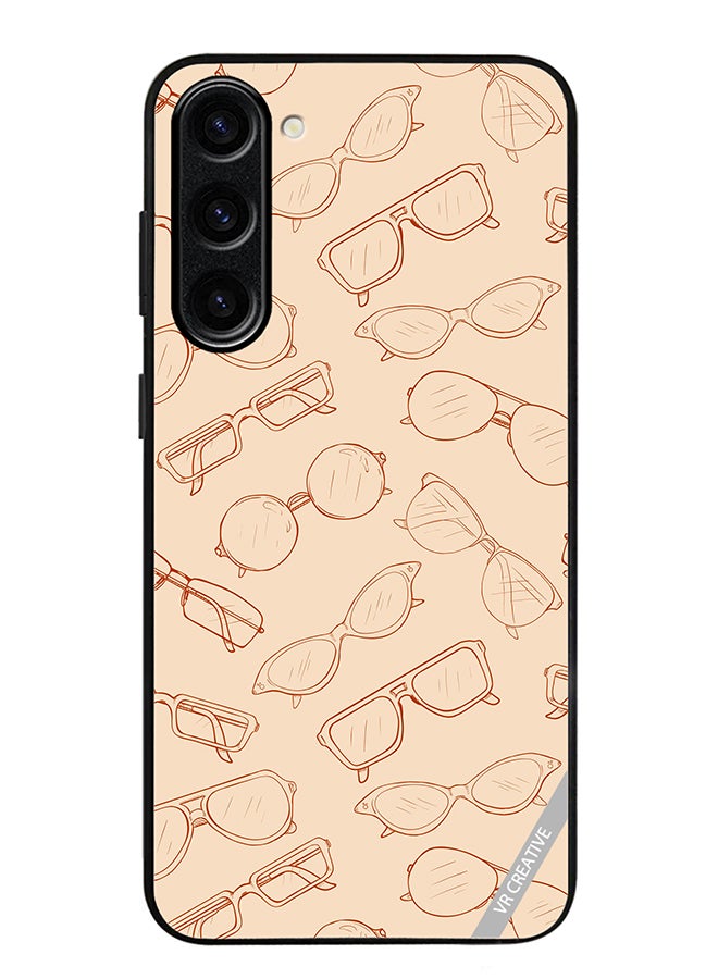 VR CREATIVE Protective Case Cover For Samsung Galaxy S23 Plus Sketch Eyeglasses Design Multicolour - Image 1