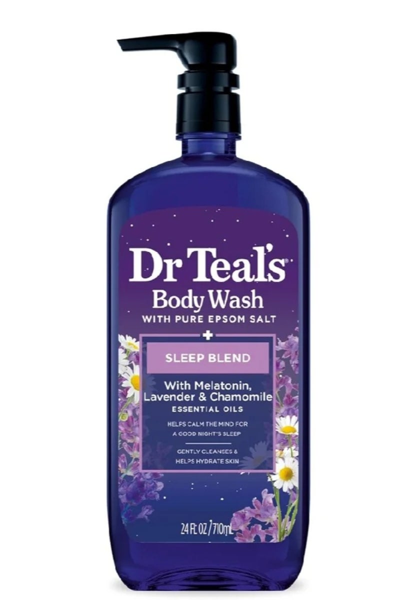 Dr Teal's Pure Epsom Salt Body Wash - Melatonin, Lavender & Chamomile Sleep Blend - 710ml