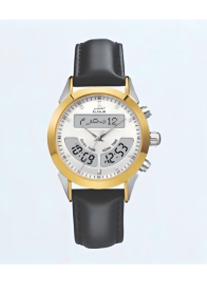 Al Fajr Deluxe Leather Watch Model WA-10GSL