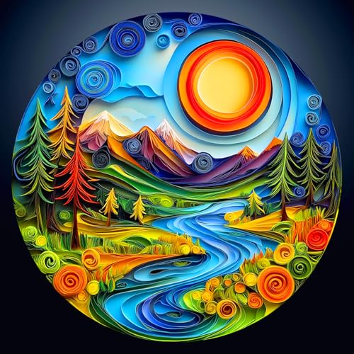 Purdicra Wooden Puzzles for Adults Unique Animal Shaped Sunrise Scenery Puzzle 3D Vision Wooden Jigsaw Puzzle Christmas Birthday Gifts for FriendsFamily Home Decor 85 85in 100pcs - Image 1