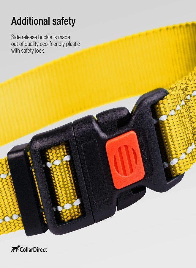 CollarDirect Reflective Dog Collar for a Small, Medium, Large Dog or Puppy with a Quick Release Buckle - Boy and Girl - Nylon Suitable for Swimming (10-13 Inch, Yellow) - Image 4