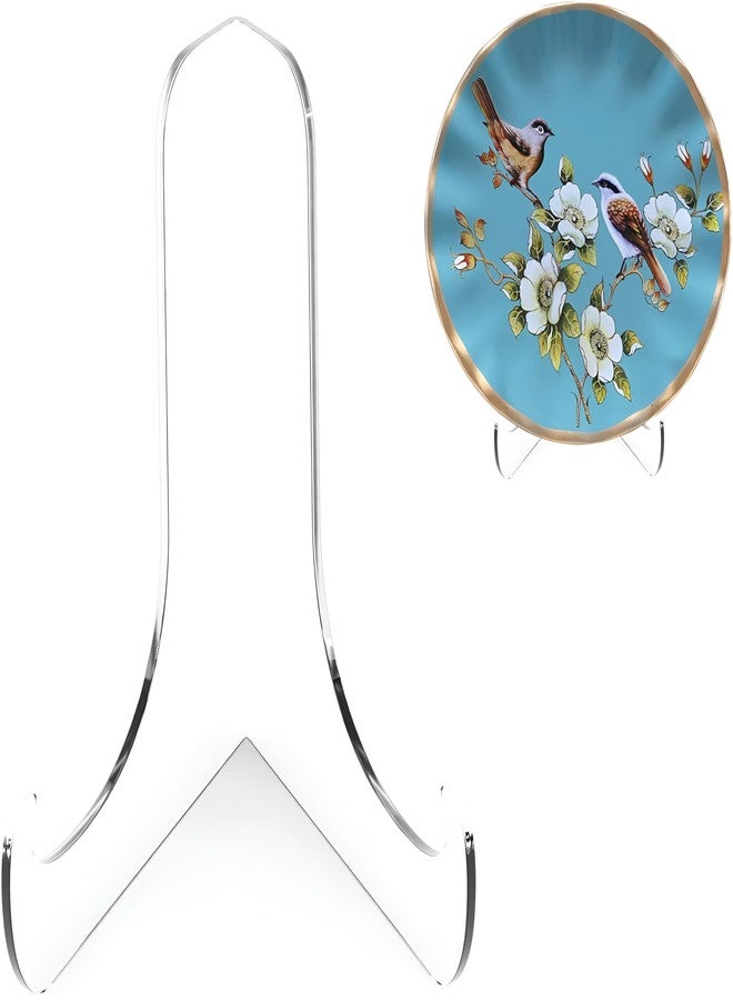RAPAL 60-Degree Angle Big Size Acrylic Plate Display Stand , 4.5 Inch 2PC Clear Acrylic Display Holder Easel Base for Home Office Kitchen School Art Display (4.5 inch(2PC)) - Image 1