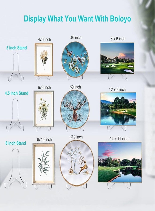 RAPAL 60-Degree Angle Big Size Acrylic Plate Display Stand , 4.5 Inch 2PC Clear Acrylic Display Holder Easel Base for Home Office Kitchen School Art Display (4.5 inch(2PC)) - Image 3