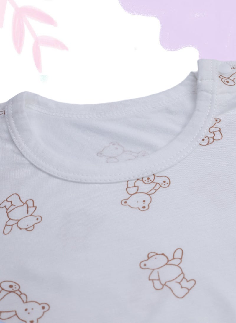 Baby Pullover Bodysuit - Short-sleeve, Lyocell Blend, Snap Crotch, Ultra-Light & Breathable - For 3-18 Months  - Image 3