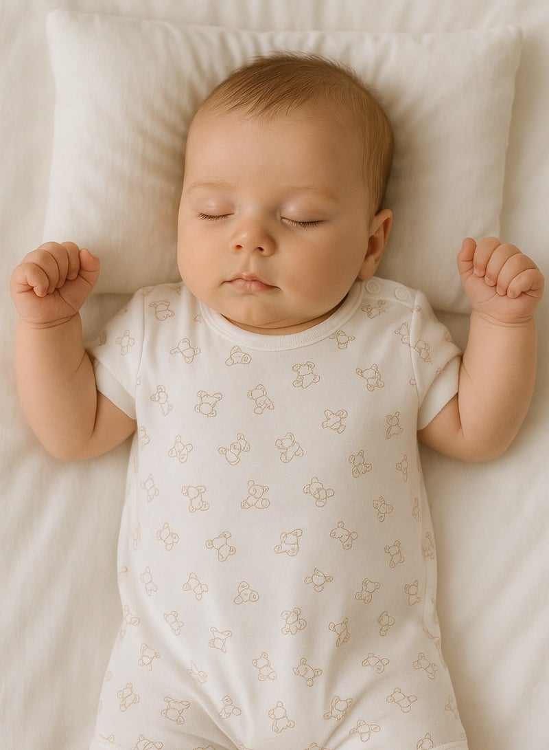 Baby Pullover Bodysuit - Short-sleeve, Lyocell Blend, Snap Crotch, Ultra-Light & Breathable - For 3-18 Months  - Image 1