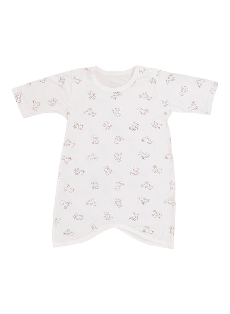 Baby Pullover Bodysuit - Short-sleeve, Lyocell Blend, Snap Crotch, Ultra-Light & Breathable - For 3-18 Months  - Image 2