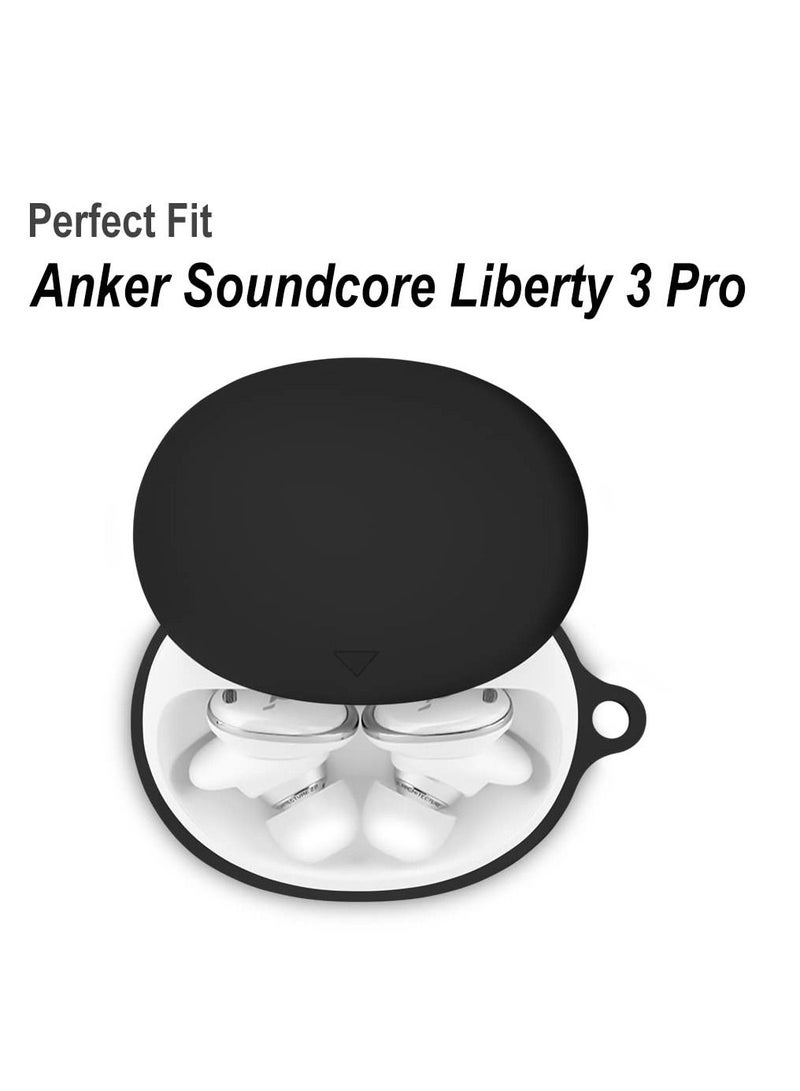 Shockproof Protective Silicone Cover Compatible with Anker Liberty 3 Pro (Black) - Image 3