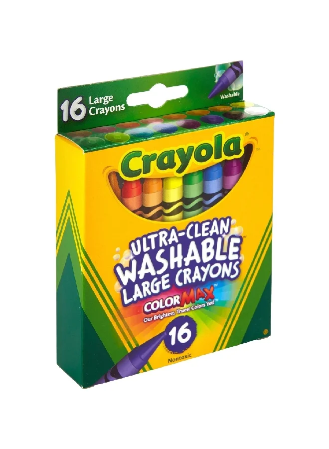 Crayola 16-Piece Ultra-Clean Washable Large Bright Crayons Set Multicolour 12.38 x 9.36 x 2.54 cm CRA5232813014