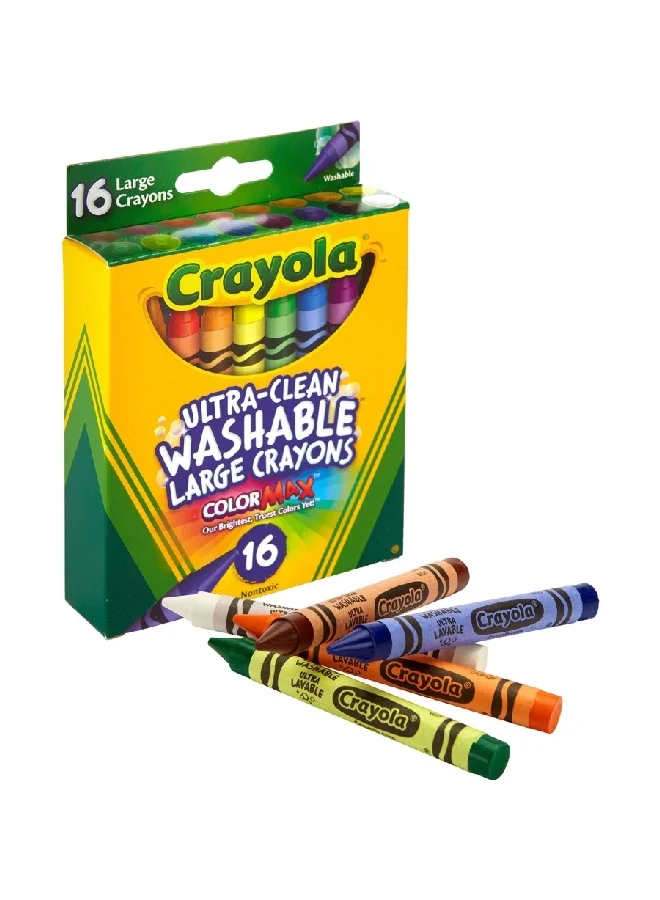 Crayola 16-Piece Ultra-Clean Washable Large Bright Crayons Set Multicolour 12.38 x 9.36 x 2.54 cm CRA5232813014