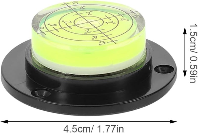 4pcs Universal Turntable Bubble Level Tool with Black Base, Precision Mini Bracket Spirit Level for Construction, Mobile Home, Machinery Setup and Indoor Renovation - Image 2