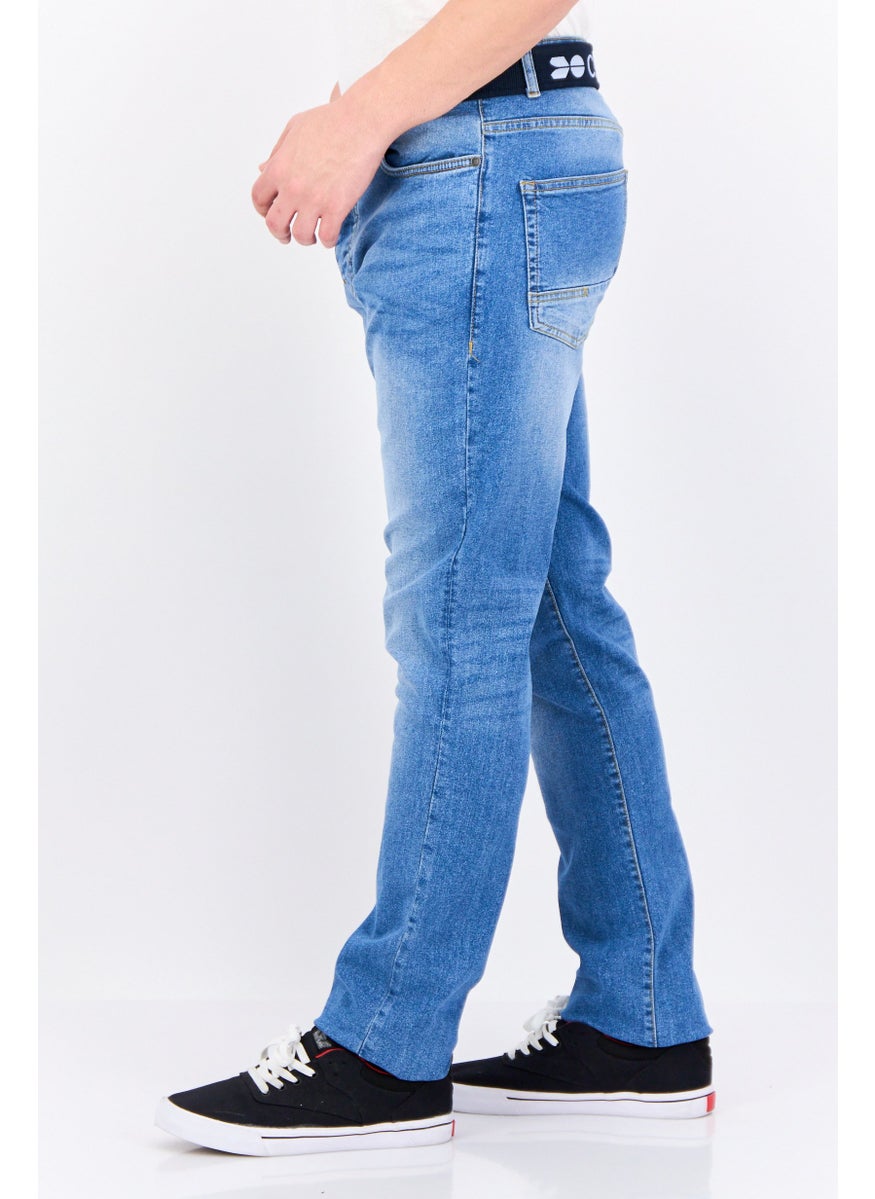 CROSSHATCH Men Regular Fit Washed Denim Jean, Blue  - Image 2