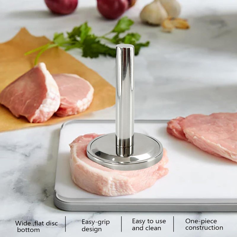 KAYCROWN Meat Tenderizer Hammer, Meat Pounder Flattener, Stainless Steel Kitchen Meat Mallet for Flattening Steak Beef Poultry, Meat Pounder Tenderizer, Chicken Flattener Tool - Image 2