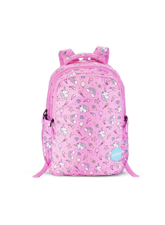 American Tourister Starlet, 25.5L Volume 3 Compartment School Backpack with Front Organizer and Spacious Interiors for Girls & Women - Unicorn Tales,Multicolor - Image 1