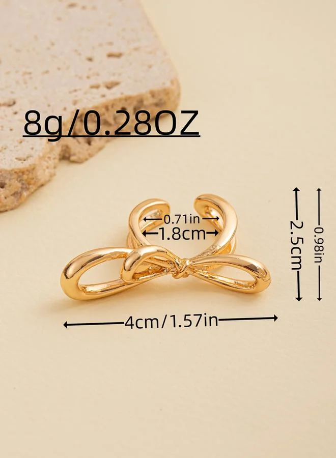 Take Two Gold Bow Open Ring