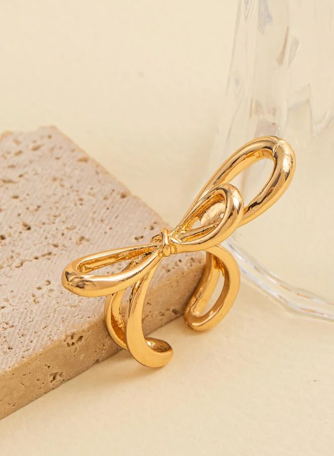 Take Two Gold Bow Open Ring