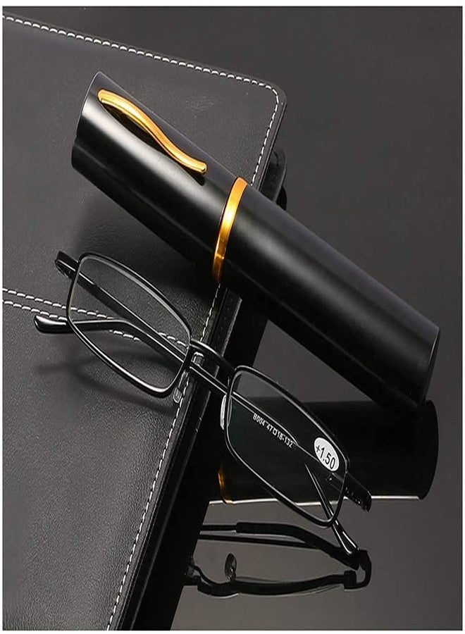 جي ار اس عبوة من 3 نظارات قراءة رفيعة من JRS Optical، مناسبة لقراءة الكمبيوتر، والرؤية القريبة، والقراءة عبر الهاتف المحمول، وقراءة الصحف، مع حافظة ألومنيوم محمولة وقطعة قماش ناعمة للتنظيف، للرجال والنساء، للجنسين، لمن هم فوق سن 39 عامًا. (لون عشوائي: +3.00) - Image 5