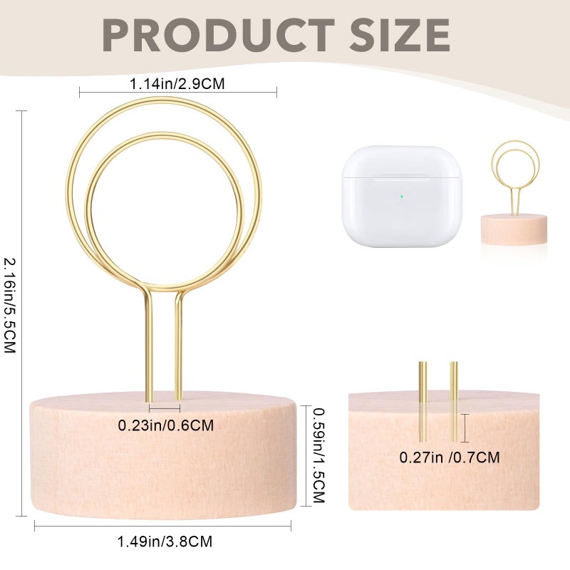 Oubest Table Number Holders Pack of 10 Metal Wire with Wooden Base for Better Stability Place Card Holders - Centerpieces, Picture Photo Sign Stands for Weddings, Party, Birthdays -Gold - Image 2