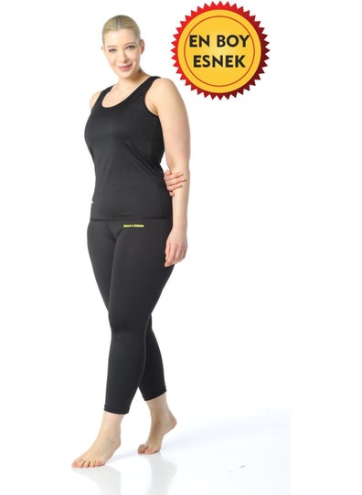 TECHNO 8Q Women's Black Thermal Sauna Zippered Short Sleeve Tracksuit  - Image 4