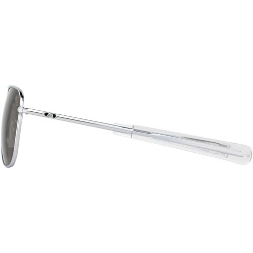 AO Original Pilot Sunglasses - Silver - Calobar Green SkyMaster Glass Lenses - Bayonet Temple - 57-20-140 - Image 2