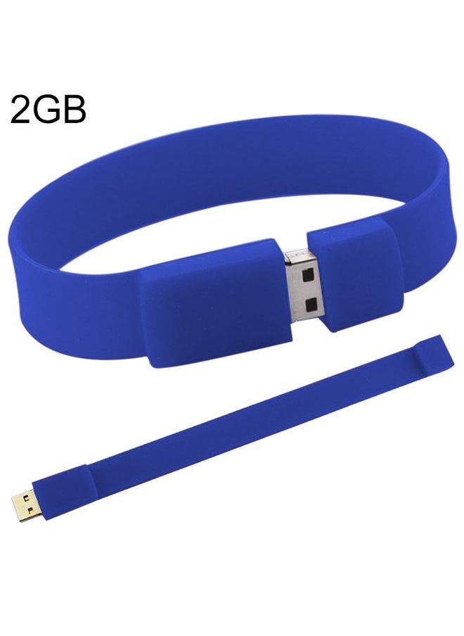 براق أساور سيليكون سعة 2 جيجابايت USB 2.0 فلاش (الأزرق الداكن)  - Image 1