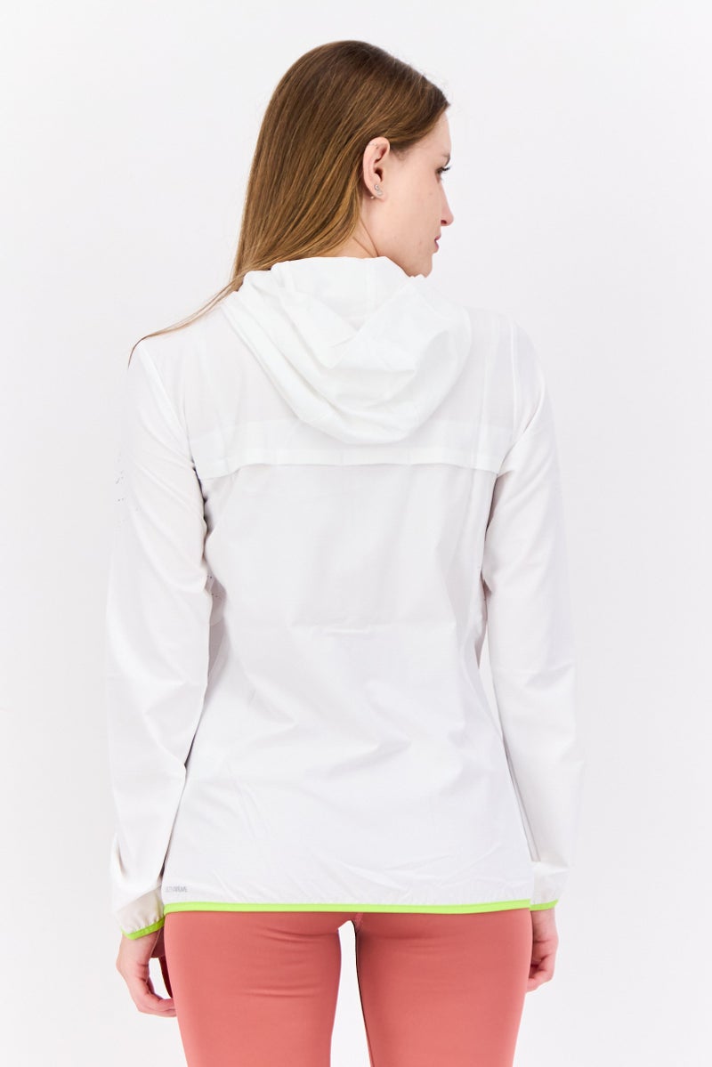 PUMA Women Sportswear Fit Long Sleeve Ultrawave Running Jacket, White/Lime - Image 3