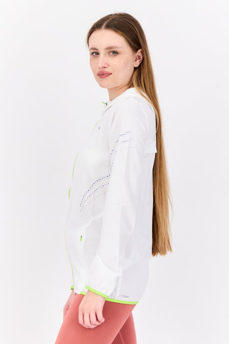 PUMA Women Sportswear Fit Long Sleeve Ultrawave Running Jacket, White/Lime - Image 2