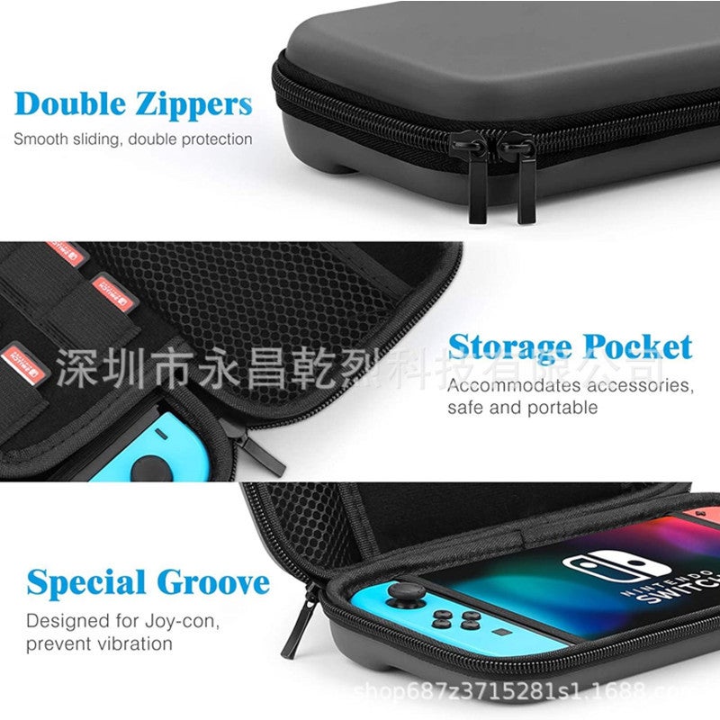 Nintendo switch storage bag game console console handle accessories protective shell set switch protective cover switch black 8 card hand rope bag set of 11 - Image 3