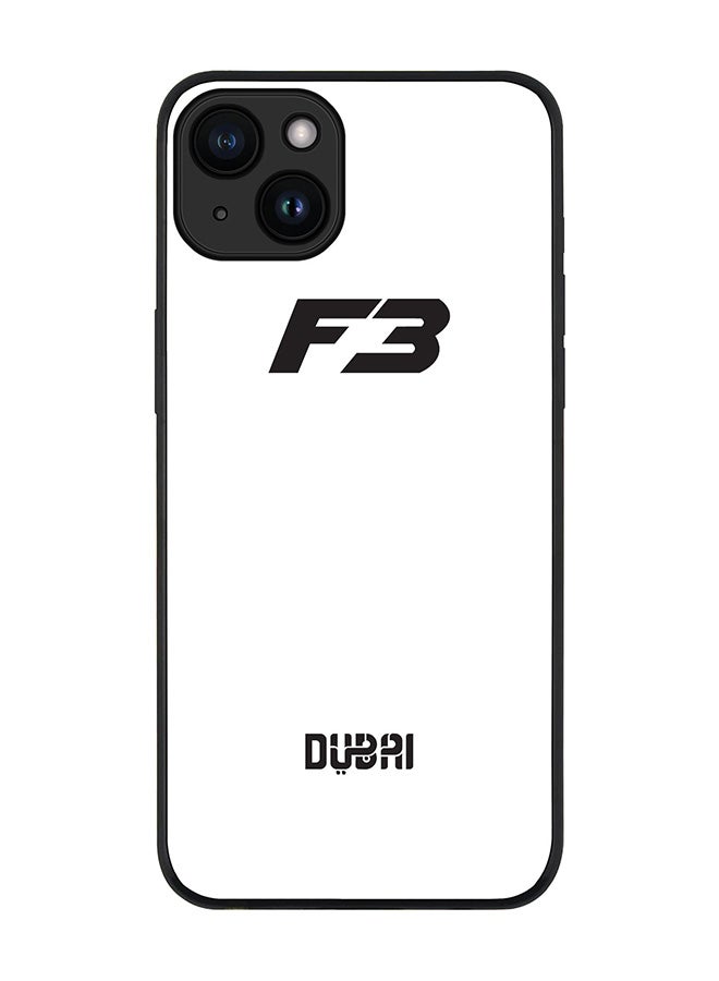 Stylizedd Cover for iPhone 15 Case Rugged Black Slim fit Soft Flexible Anti Drop TPU Gel Thin Protective Phone Cases - Faz3 Dubai White - Image 1