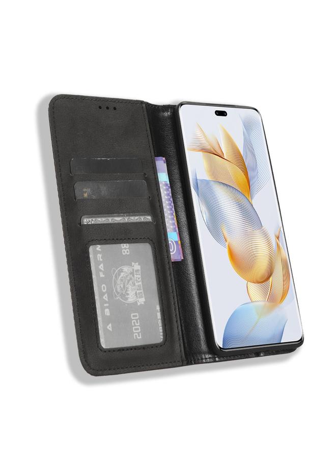 S-TOP Case For Honor 90 Pro 5G Magnetic Buckle Retro Texture Leather Phone Case - Image 4