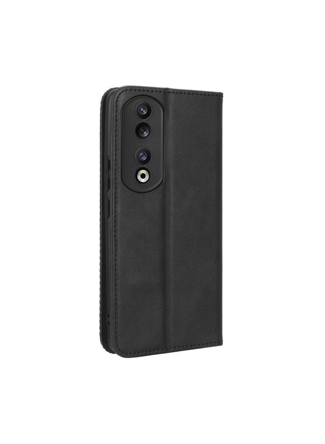 S-TOP Case For Honor 90 Pro 5G Magnetic Buckle Retro Texture Leather Phone Case - Image 3