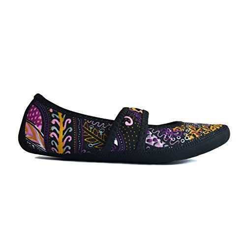 Nufoot Betsy Lou Fuzzies Women's Slippers, Foldable, Flexible Flats, Slipper Socks, Travel Slipper, Yoga Socks, House Shoes, Indoor Shoes, Paisley, Small - Image 2