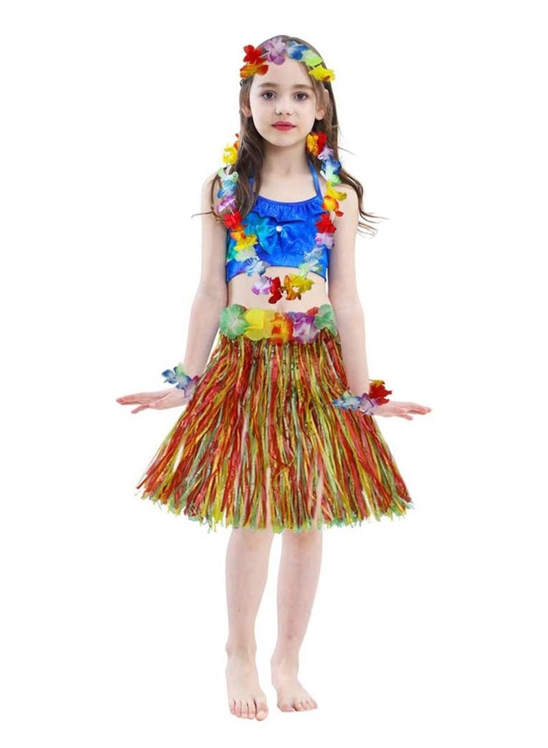 بارتي تايم طقم 5 قطع من تنكري هولا هاواي التنورة الملونة للحفلات - Image 2