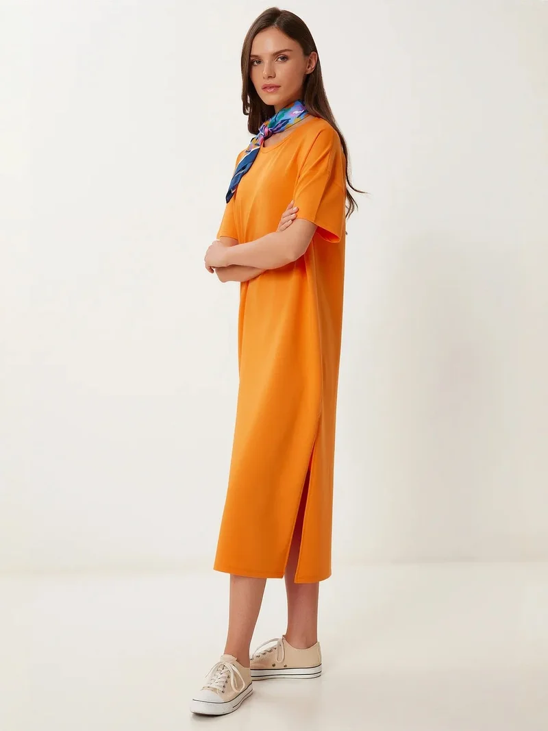 السعادة في إسطنبول ISTANBUL Midi Cotton Dress with Slit