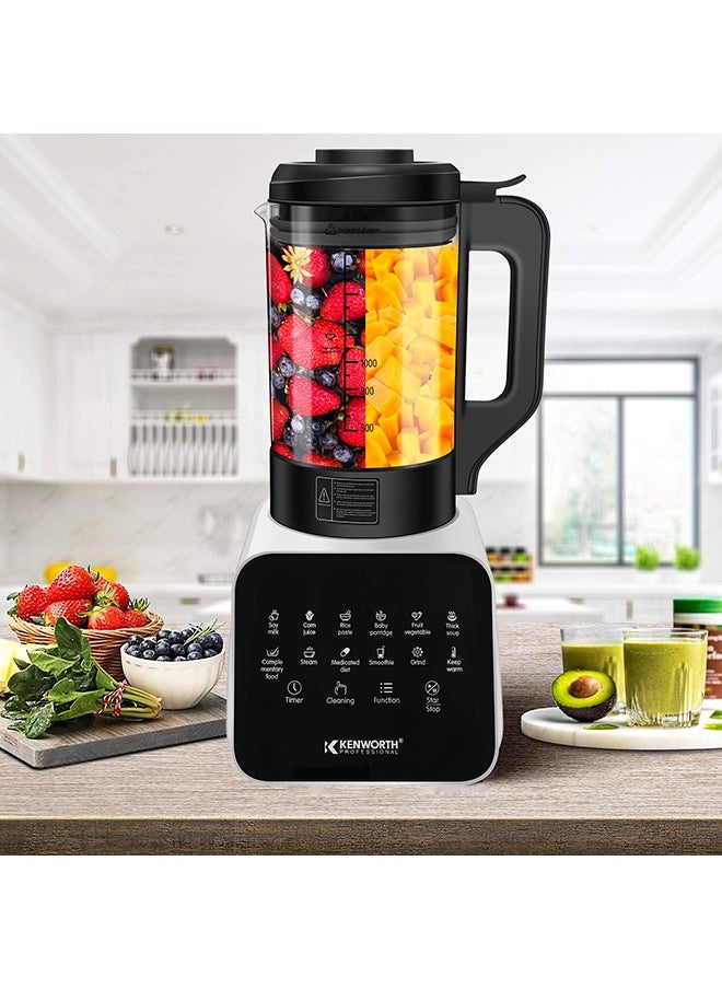 KENWORTH - Food Blender & Soup Maker,12 Auto Programs,1200W Blenders for Kitchen Food Processor 8 Removable Blades,Easy to Clean,Glass Jug,Tamper,Hot & Cold Kitchen Blender,Cooking,Fruit - Image 1
