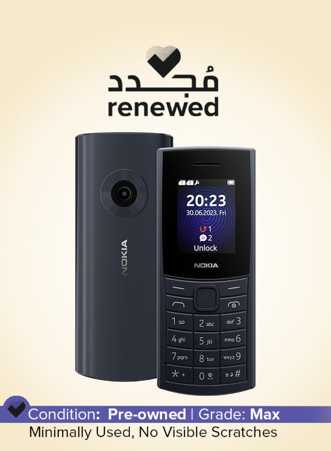 NOKIA Renewed -  110 4G Dual SIM, Keypad Mobile, Wireless FM Radio and Rear Camera - Midnight Blue - Image 1
