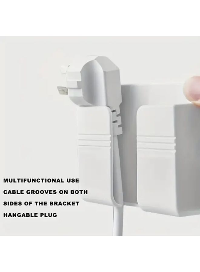 Wall Mounted ABS Phone And Remote Control Holder 1pc Adhesive Space Saving Design - Image 4