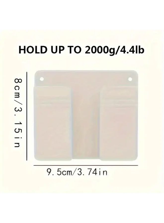Wall Mounted ABS Phone And Remote Control Holder 1pc Adhesive Space Saving Design - Image 2
