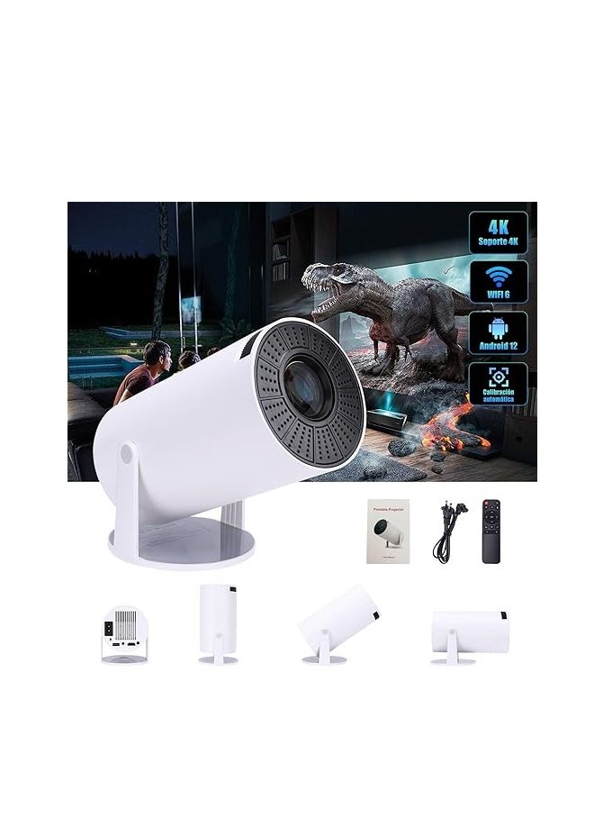 Generic Portable Mini Projector with Android 12, Support 1080P Full HD Projector 200ANSI, with WiFi 6 and Bluetooth 5.0 Projectors Home Theater, Outdoor Cinema Projector, Support Mobile Phone Projection  - Image 1