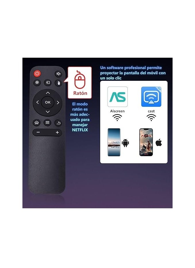 Generic Portable Mini Projector with Android 12, Support 1080P Full HD Projector 200ANSI, with WiFi 6 and Bluetooth 5.0 Projectors Home Theater, Outdoor Cinema Projector, Support Mobile Phone Projection  - Image 2