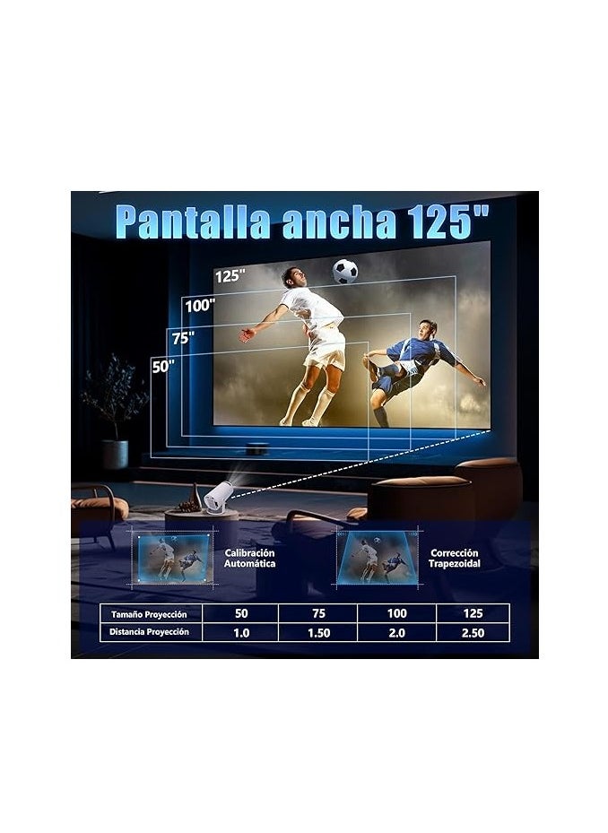 Generic Portable Mini Projector with Android 12, Support 1080P Full HD Projector 200ANSI, with WiFi 6 and Bluetooth 5.0 Projectors Home Theater, Outdoor Cinema Projector, Support Mobile Phone Projection  - Image 3