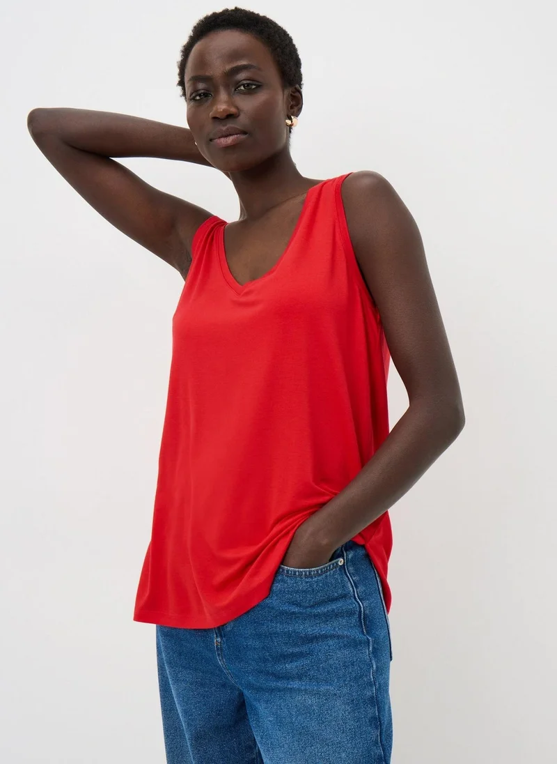 ماتلان Red V-Neck Vest Top