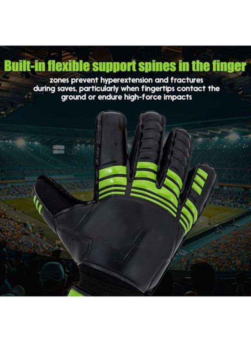 SYOSI Soccer Goalkeeper Gloves with Finger Protection, Strong Grip for Tough Tackles, Breathable Design, 3D Backhand & Dual Strap System, Ideal for Kids, Youth, and Adults (Black) - Image 5