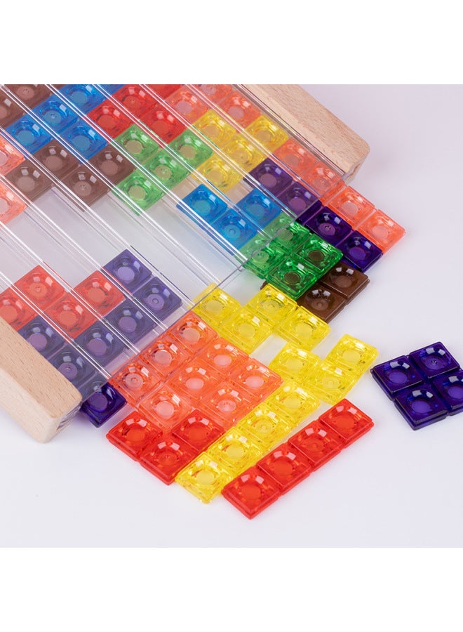 3D Three-dimensional Tetris Puzzle Color Transparent Building Blocks Puzzle Intelligence Shape Classification Children's Educational Toys-Color:Yhm-acrylic Tetris