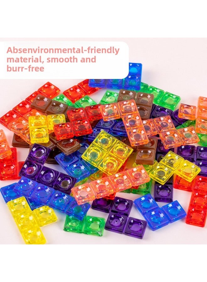 3D Three-dimensional Tetris Puzzle Color Transparent Building Blocks Puzzle Intelligence Shape Classification Children's Educational Toys-Color:Yhm-acrylic Tetris