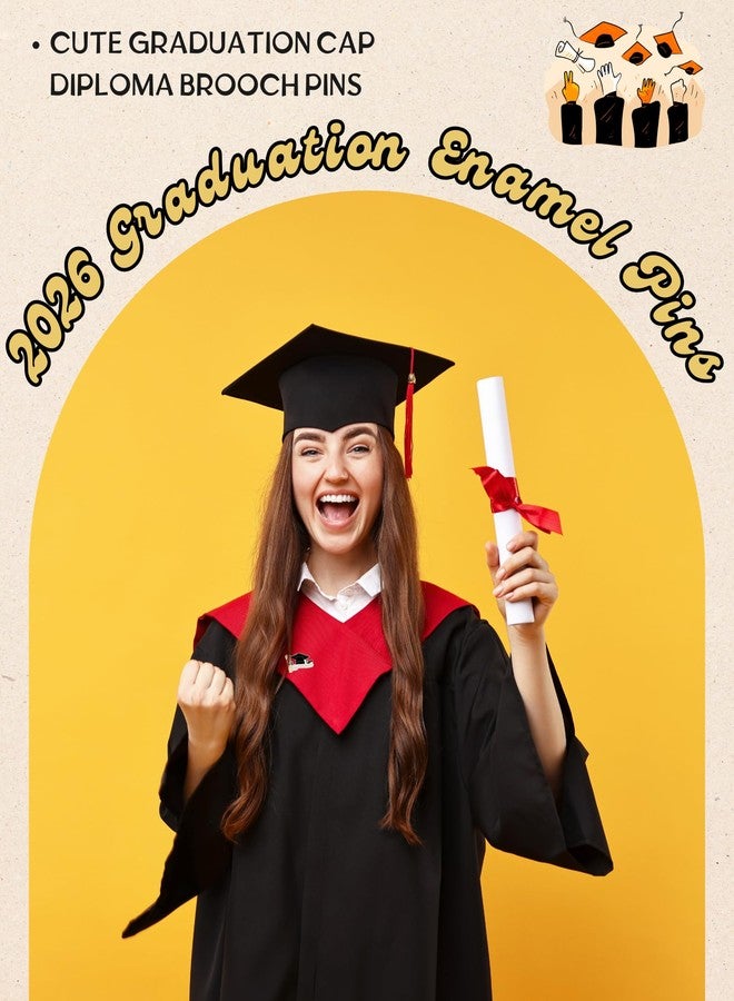 RANERVZ 8pcs Graduation Pins Bulk with Storage Bag for Class of 2026 Graduation Cap Diploma Enamel Pins for Backpack Hat Jackets Congrat Grads Gifts for Students Teachers Graduation Party Favors (2026 Grads, 8) - Image 3