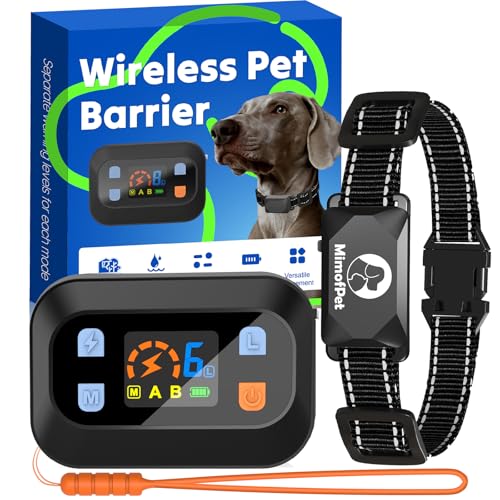MIMOFPET Wireless Pet Barrier - Indoor Outdoor Waterproof Barrier with Adjustable Range up to 8.2 ft,Adjustable Safe Static Intensity, Rechargeable Boundary System for Dogs (Wireless Barrier System) - Image 1