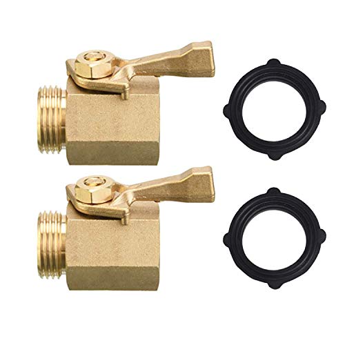 Hourleey 2 Pack Solid Brass Garden Hose Shut Off Valve with 2 Extra Rubber Washers, 3/4 Inch, Gate Valve, Hose Valve, Brass - Image 3