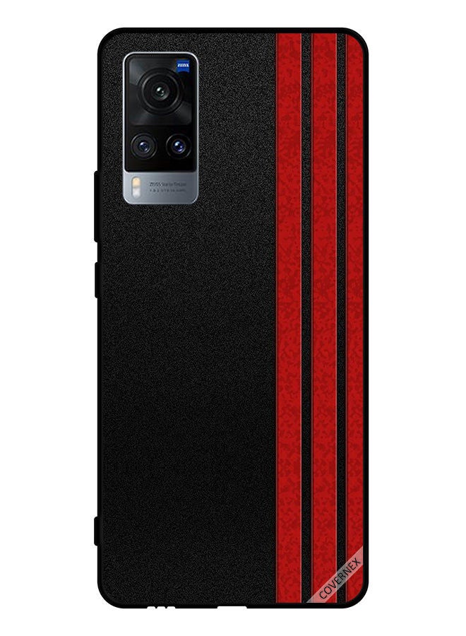 Covernex Protective Case Cover For Vivo X60 Three Red Vertical Strips - Image 1