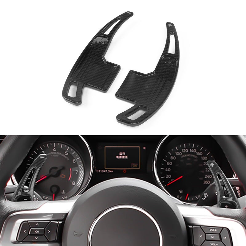 x xotic tech Carbon Fiber Pattern Paddle Shifter Extensions Interior Shift Cover Trim Compatible with Ford Mustang 20152023 Interior Decoration Accessories - Image 2