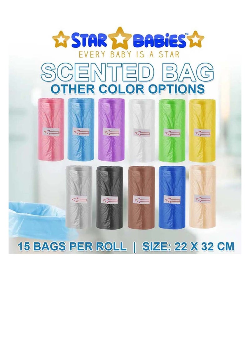 STAR BABiES Star Babies Scented Bag Pack of 10/150bags with Dispenser -Ivory/Brown  - Image 3